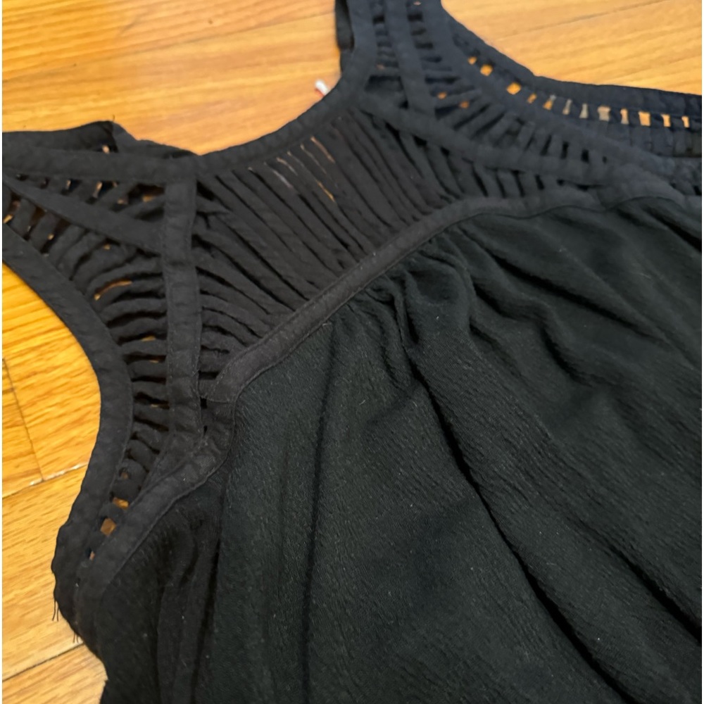 Black crochet tank